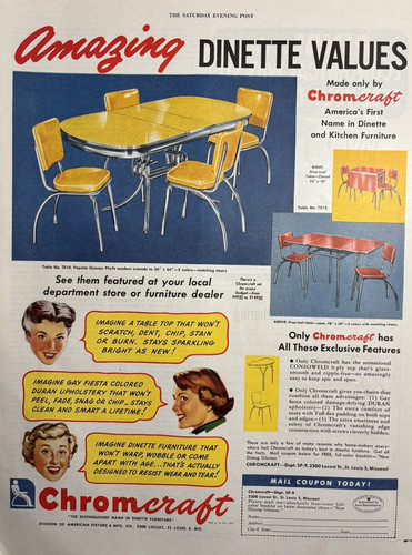 1949 chromcraft dinette sets - chromcraft,
