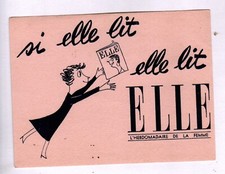 Buvard EDITION-PRESSE / REVUE "ELLE" illustré FEMME vintage