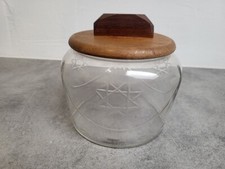 BOITE A BONBONS BISCUITS OU SUCRIER EN VERRE DECOR D'ETOILES