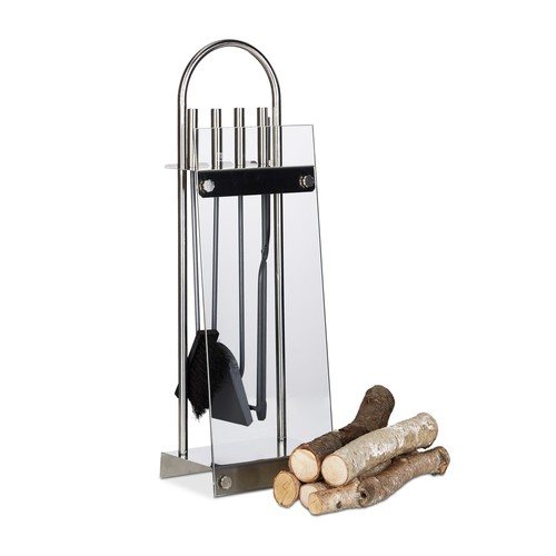 Serviteur cheminée inox - cheminée,