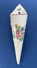 Bouquetière vase cornet Lunéville, décor floral