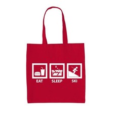 Manger Dormir Ski - Sac Tote En Toile - Ski Skieur Sport Loisirs Vacances Hiver
