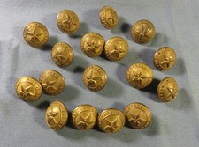 Bouton doré à étoile de 21 mm Hôpitaux militaires SUPERIEUR * Vente à l'unité