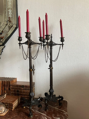 Grande paire candélabre -  grande,
