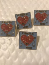 It Starts In The Heart  Enamel Hat Tic Tac Pin Square Gold Tone Lot 1”