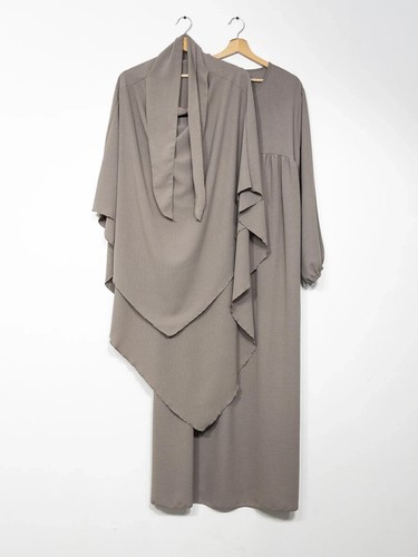 Abaya khimar femme taupe jazz - abaya,