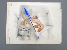 (Erotica) Planche - Ancienne illustration Erotique - Sexe Femmes - Curiosa (N°9)