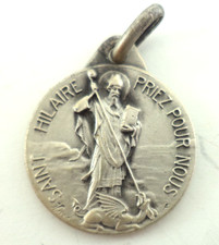 MEDAILLE ARGENT VINTAGE SILVER MEDAL PENDANT - SAINT HILAIRE  / SAINT HILARY