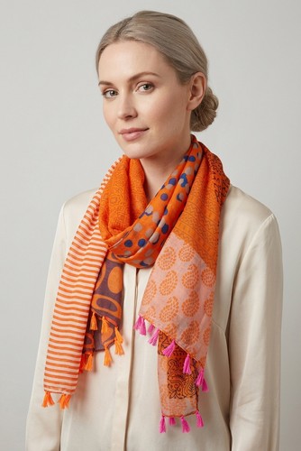 Foulard femme orange écharpe - foulard,