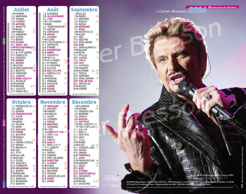 Calendriers johnny hallyday - calendriers,