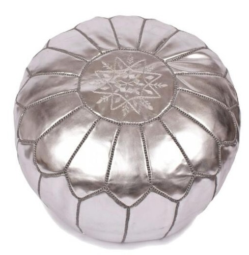 Pouffe cuire véritable - pouffe,