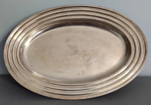 Ancien grand plat ovale - ovale, métal