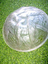 VASQUE AUX OISEAUX ART DECO VERRE PRESSÉ  NOVERDY  NON PERCEE POUR LAMPE LUSTRE