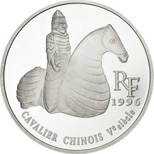 France, 10 Francs - 1,5 Euro, Chinese Horseman, 1996, MDP, PP, Argent, UNZ
