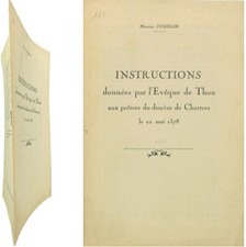 Instructions évêque de Thou 1578 aux prêtres diocèse Chartres Maurice Jusselin