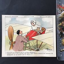 RICQLES Chromo Aviation Féminine Avion par Guillaume 1900 Ancien Scrap