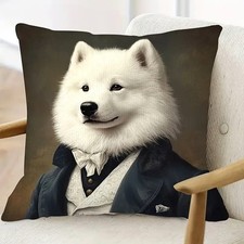Housse de coussin Chien blanc