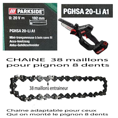 Chaine adaptable 38maillons - chaine,