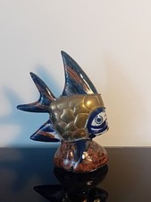Statuette Poisson En Laiton Et