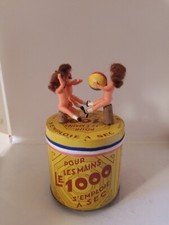 ANCIENNE BOITE PUBLICITAIRE SAVON LE 1000 AVEC BOITE A MUSIQUE LES POUPEES BOUGE