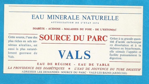 Ancienne etiquette eau - etiquette,