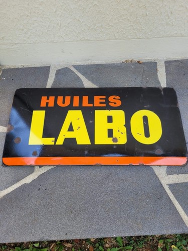 Plaque émaillée huiles labo - émaillée,