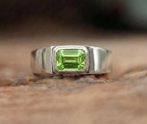 Bague chevalière péridot