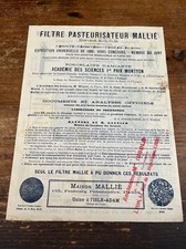 Brochure Ancienne N166 Filtre Pasteurisateur Mallié