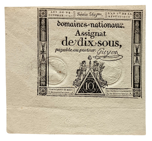 Assignat sous 1793 france - sous,