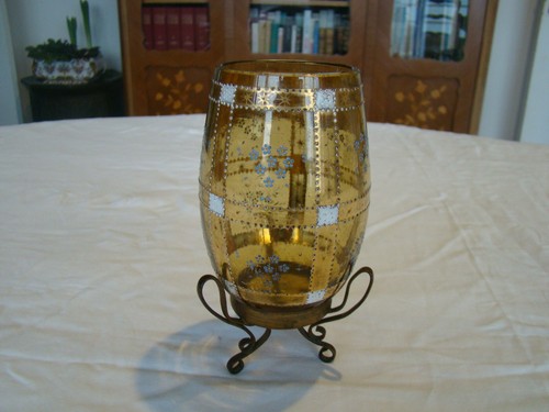 Petit vase verre émaillé - verre,