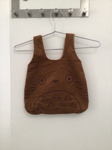 Totoro corduroy brown tote - corduroy, bag