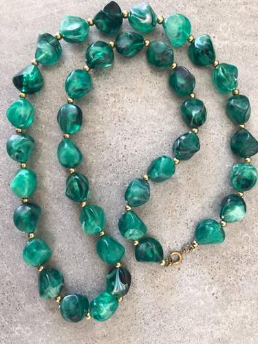 Collier bakélite vert - bakélite,