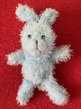 ??Doudou Peluche Lapin Bleu Bouclettes 23 Cm YVES ROCHER Comme NEUF