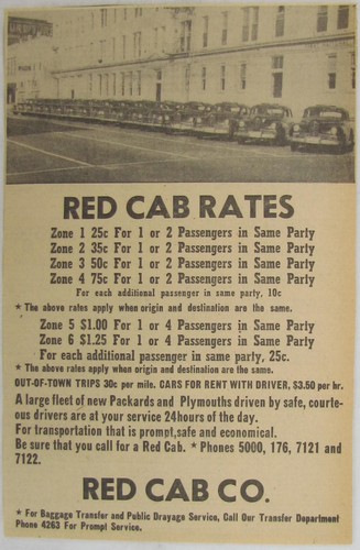 Vintage 1947 red cab company - vintage,