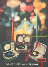 PUBLICITE ANCIENNE 1958  ELECTROPHONE MALETTE TOURNE DISQUE TEPPAZ NOEL ANNEE AD