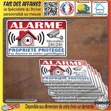 lot Stickers autocollant alarme protection site sous video surveillance decal