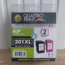 PACK DE 2 CARTOUCHES D'ENCRE COMPATIBLES HP 301 XL -NOIRE + COULEUR- -