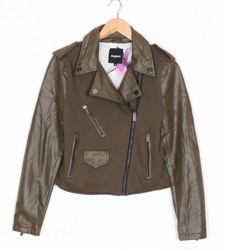 Veste verte style motard