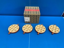 ? Emile Henry lot de 4 plats poêlon à escargots 12 trous en grés céramique N°2