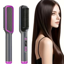 Peigne Chauffant Électrique Multifonctionnel Lisseur Cheveux Raides, Ion Négatif