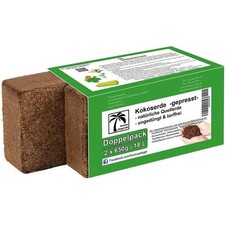 Terreau en Brique d’humus – 18 L de Terre de Coco – 2 x 650g