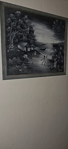 Tableau haitien paysage - tableau,