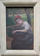 Michel KOROCHANSKY (1866-1925) - Jeune femme au foulard rouge, circa 1900 Russe