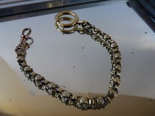 ANCIENNE CHAINE DE MONTRE CHATELAINE maillons articulés Argent doré fin XIX