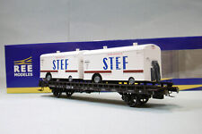 REE - WAGON UFR Biporteur STEF SNCF ep. III réf. WB-636 Neuf NBO HO 1/87