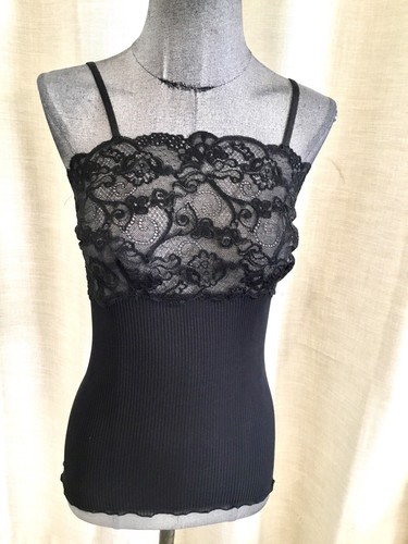 Superbe top noir 100 soie - top, 100%