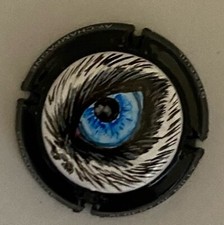 1 Capsule de champagne Palm, Peinte à La Main ALBERT DE MILLY, OEIL LOUP