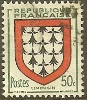 FRANCE TIMBRE STAMP N°900 "ARMOIRIE LIMOUSIN" OBLITERE TB