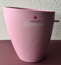 SEAU A CHAMPAGNE LANSON de couleur ROSE en PLASTIQUE PVC Ice Bucket Wine VINTAG.