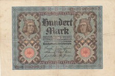 billet ALLEMAGNE 100 Mark Berlin 1 novembre 1920  - lettre O